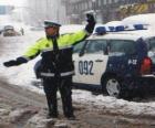 Αστυνομικός ή αξιωματικός της αστυνομίας διακοπή της κυκλοφορίας